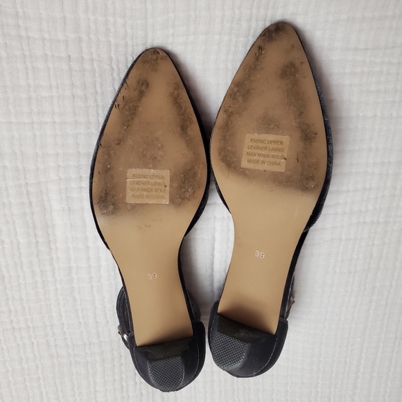 SILENT D Anthropologie Grey Velvet Velour Shoes Heels Size 39 Classic Boho Chic - Picture 7 of 12
